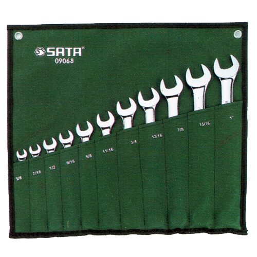 SATA 09068 Combination Wrench Set 11pc, 3/8"-1", S.A.E. 2kg - Click Image to Close